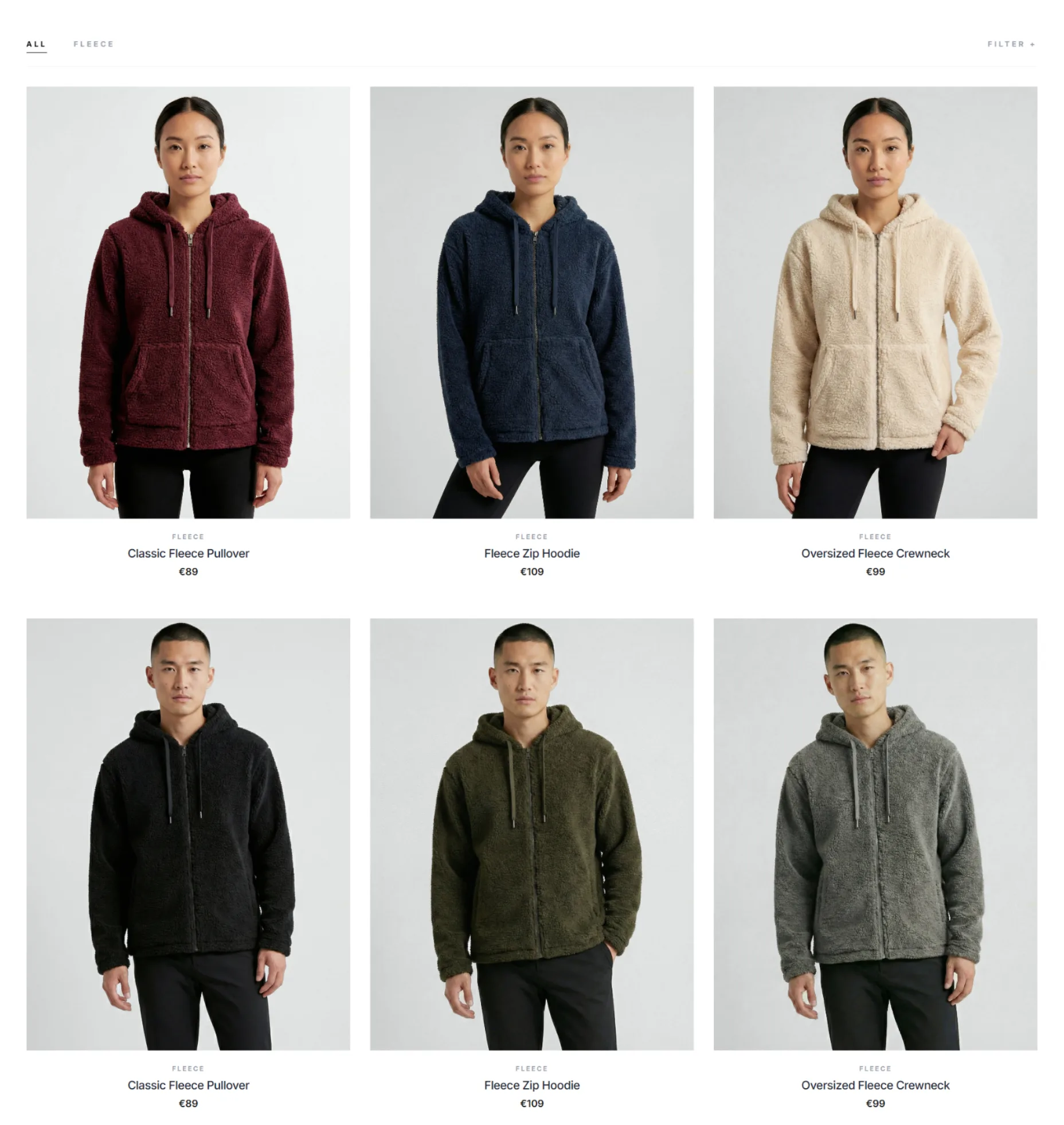 Felpa con cappuccio disponibile in diverse varianti colore per catalogo e-commerce